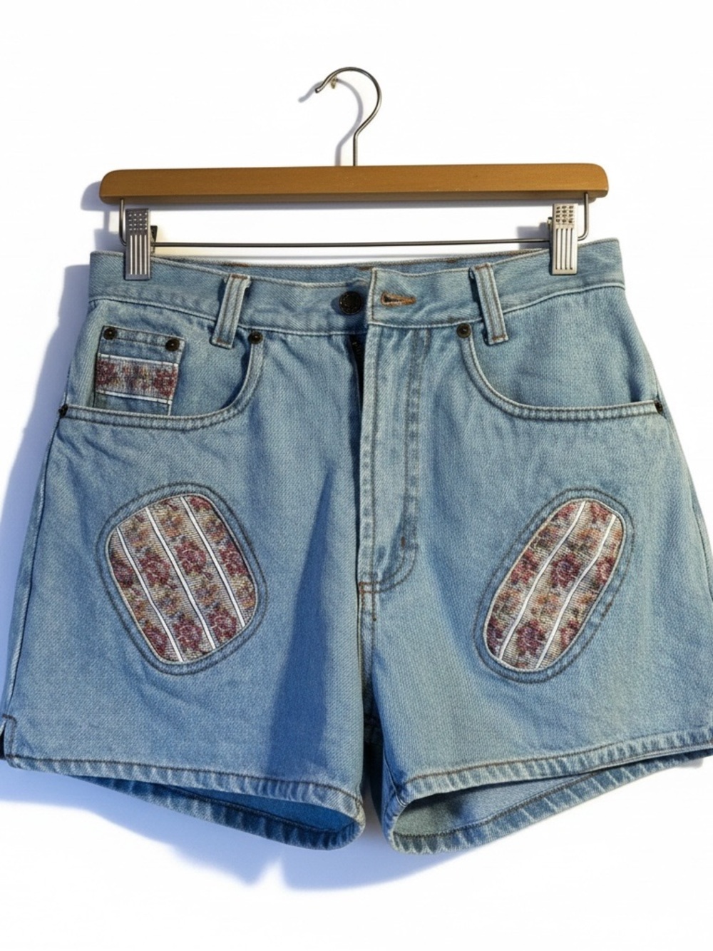 Vintage Tapestry Patch Denim Shorts